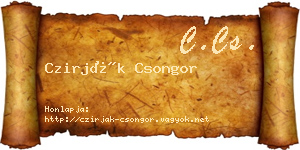 Czirják Csongor névjegykártya